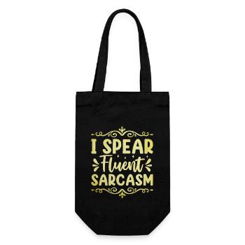I Spear Fluent Sarcasm Sarcasm Sarcastic - Gift Bag for Bottles - black - Front