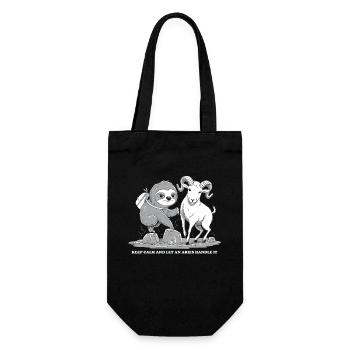 Stay calm and let a ram Aries Zodiac - Gift Bag for Bottles - black - Front