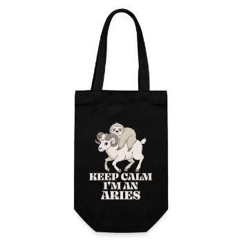 Keep Calm I'm An Aries Zodiac Soth - Gift Bag for Bottles - black - Front