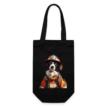 Hund - Geschenkbeutel für Flaschen - Schwarz - Vorne