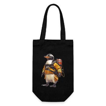 Pinguin - Geschenkbeutel für Flaschen - Schwarz - Vorne