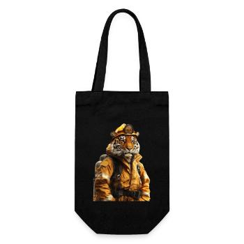 Tiger - Geschenkbeutel für Flaschen - Schwarz - Vorne