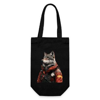 Wolf - Geschenkbeutel für Flaschen - Schwarz - Vorne