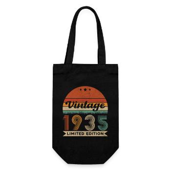 1935 Vintage Retro 90 Year Birthday Gift - Gift Bag for Bottles - black - Front