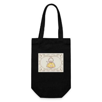 Vintage Floral Teapot Illustration Vintage Flora - Gift Bag for Bottles - black - Front