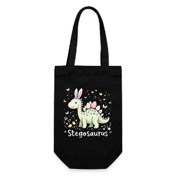 Stegosaurus - Geschenkbeutel für Flaschen - Schwarz - Vorne