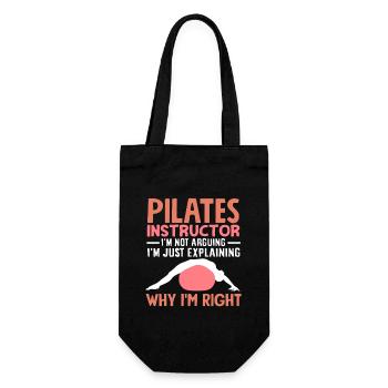 Pilates Lehrer Witzig Aussage Warum Ich Recht Habe - Geschenkbeutel für Flaschen - Schwarz - Vorne