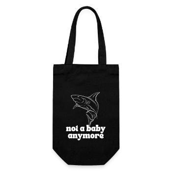 Not a Baby Anymore said by the shark - Gift Bag for Bottles - black - Front