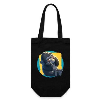 Berggorillas Berggorilla - Geschenkbeutel für Flaschen - Schwarz - Vorne
