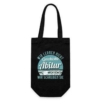 Abitur WIR LERNEN NICHT ABITUR 2025 Lustiges - Geschenkbeutel für Flaschen - Schwarz - Vorne