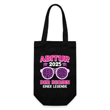 ABITUR 2025 DER BEGINN EINER LEGENDE Abiturientin - Geschenkbeutel für Flaschen - Schwarz - Vorne