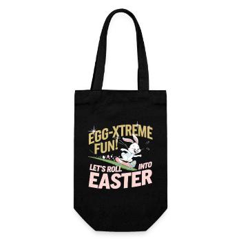 Funny Skater Bunny – Idée cadeau de Pâques - Sac à bouteille - noir - Devant