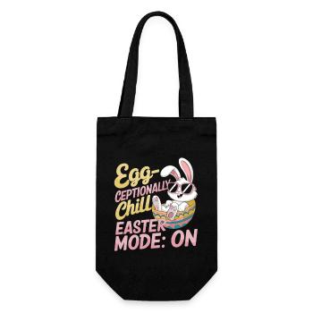 Entspannter Osterhase – Lustiges Oster Geschenk - Geschenkbeutel für Flaschen - Schwarz - Vorne