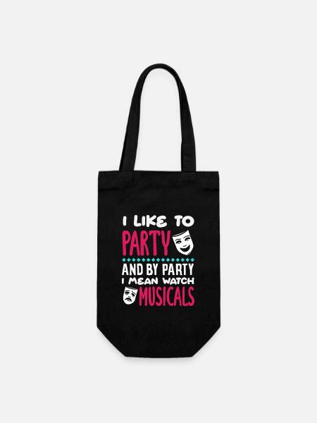 Musical Liebhaber Party Musicals Zitat - Geschenkbeutel für Flaschen - Schwarz