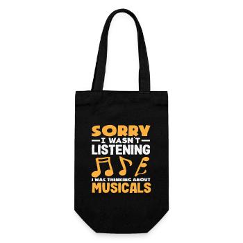 Entschuldigung, Musicals Denken Musical Lover - Geschenkbeutel für Flaschen - Schwarz - Vorne