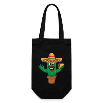 Mexico Maracas Sombrero Hat Tacos Cactus - Gift Bag for Bottles - black - Front