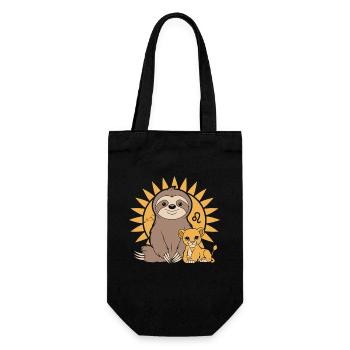 Relaxed Leo: Leo Zodiac Sloth Charm - Gift Bag for Bottles - black - Front