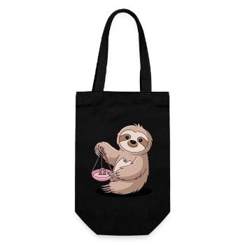 Libra Zodiac Sign Sloth with Libra - Gift Bag for Bottles - black - Front