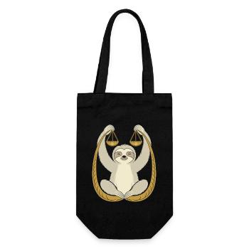 Libra Zodiac Sloth Balance - Gift Bag for Bottles - black - Front
