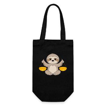 Libra Zodiac Sign Sloth Harmony - Gift Bag for Bottles - black - Front