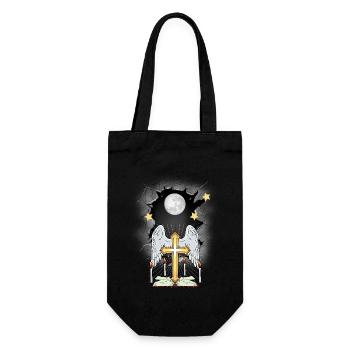 Church Cross Crosses Crucifix - Gift Bag for Bottles - black - Front