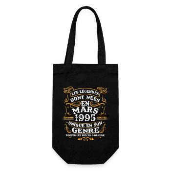 Vintage March 1995 Retro Anniversary Gift - Gift Bag for Bottles - black - Front