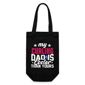 Mein Curling-Dad ist cooler My Curling Dad Is - Geschenkbeutel für Flaschen - Schwarz - Vorne