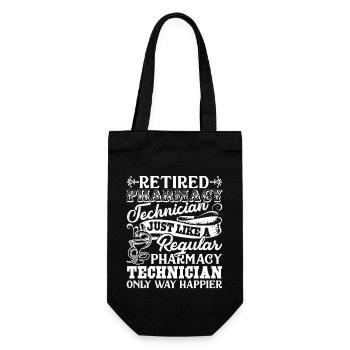 Pharmacy Technician Retired Pharmacy Technician - Gift Bag for Bottles - black - Front