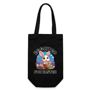 Eggcited for Easter - Gift Bag for Bottles - black - Front