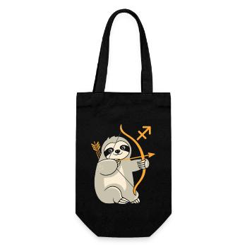 Sagittaire Zodiaque Paresseux Motif Drôle - Sac à bouteille - noir - Devant