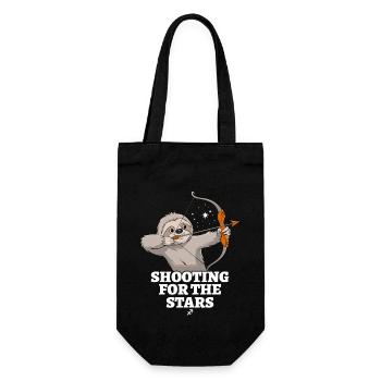 Sagittarius Zodiac Sloth Shooting For The Stars - Gift Bag for Bottles - black - Front
