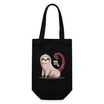 Scorpio Zodiac Sign Sloth Illustration With - Gift Bag for Bottles - black - Front