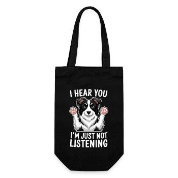 Border Collie disant drôle Border Collie cadeau - Sac à bouteille - noir - Devant