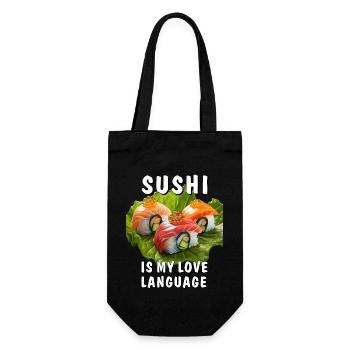 SUSHI IS MY LOVE LANGUAGE - Geschenkbeutel für Flaschen - Schwarz - Vorne