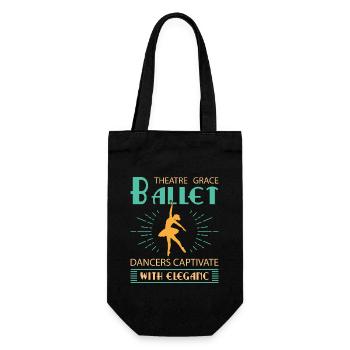 Ballerina Ballett mädchen - Geschenkbeutel für Flaschen - Schwarz - Vorne
