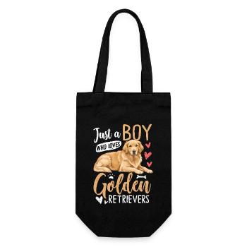Just A Boy Who Loves Golden Retrievers - Gift Bag for Bottles - black - Front