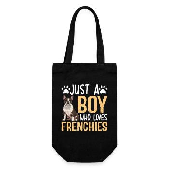 Just A Boy Who Loves Frenchies - Gift Bag for Bottles - black - Front