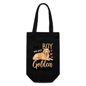 Just A Boy Who Loves Golden Retrievers - Gift Bag for Bottles - black - Front