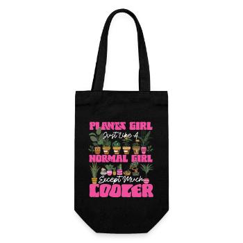 Plant Lover Gardening Girl Plant - Geschenkbeutel für Flaschen - Schwarz - Vorne