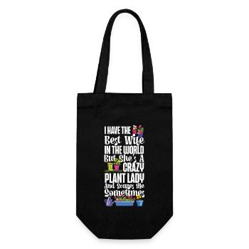 Plant Lover Gardening Wife Husband - Geschenkbeutel für Flaschen - Schwarz - Vorne