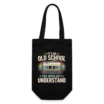Retro Mixtape – Oldschool Vibes für Nostalgiker - Geschenkbeutel für Flaschen - Schwarz - Vorne