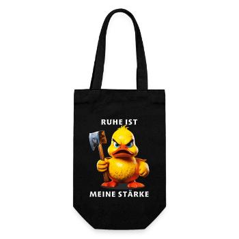 RUHE IST MEINE STÄRKE - Geschenkbeutel für Flaschen - Schwarz - Vorne