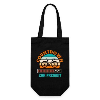 Radfahrer COUNTDOWN 2025 ZUR FREIHEIT Lustiges - Geschenkbeutel für Flaschen - Schwarz - Vorne