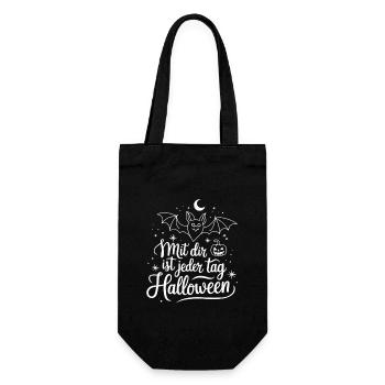 With You Every Day Is Halloween Bat Moon - Gift Bag for Bottles - black - Front
