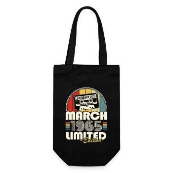 Legendary since March 1965 vintage birthday - Gift Bag for Bottles - black - Front