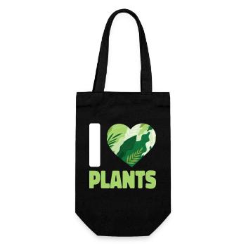 Plant Lover Gardening Heart I Love - Geschenkbeutel für Flaschen - Schwarz - Vorne