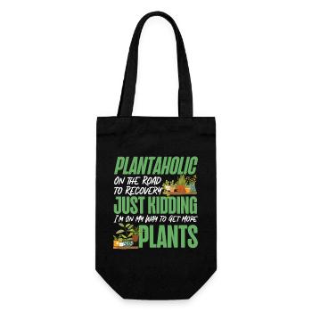 Plant Lover Gardening Plantaholic - Geschenkbeutel für Flaschen - Schwarz - Vorne