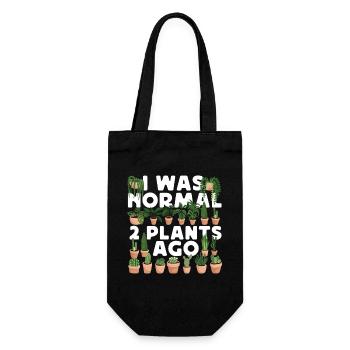 Plant Lover Gardening I Was Normal - Geschenkbeutel für Flaschen - Schwarz - Vorne