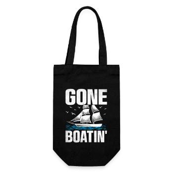 Gone Boatin' Paddelboot - Geschenkbeutel für Flaschen - Schwarz - Vorne
