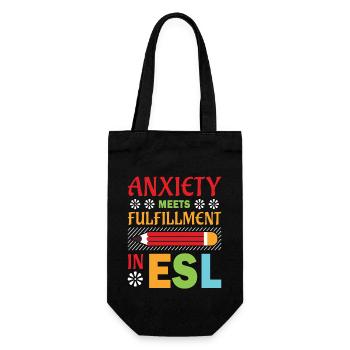 ESL-Lehrer ESL Unterricht - Geschenkbeutel für Flaschen - Schwarz - Vorne